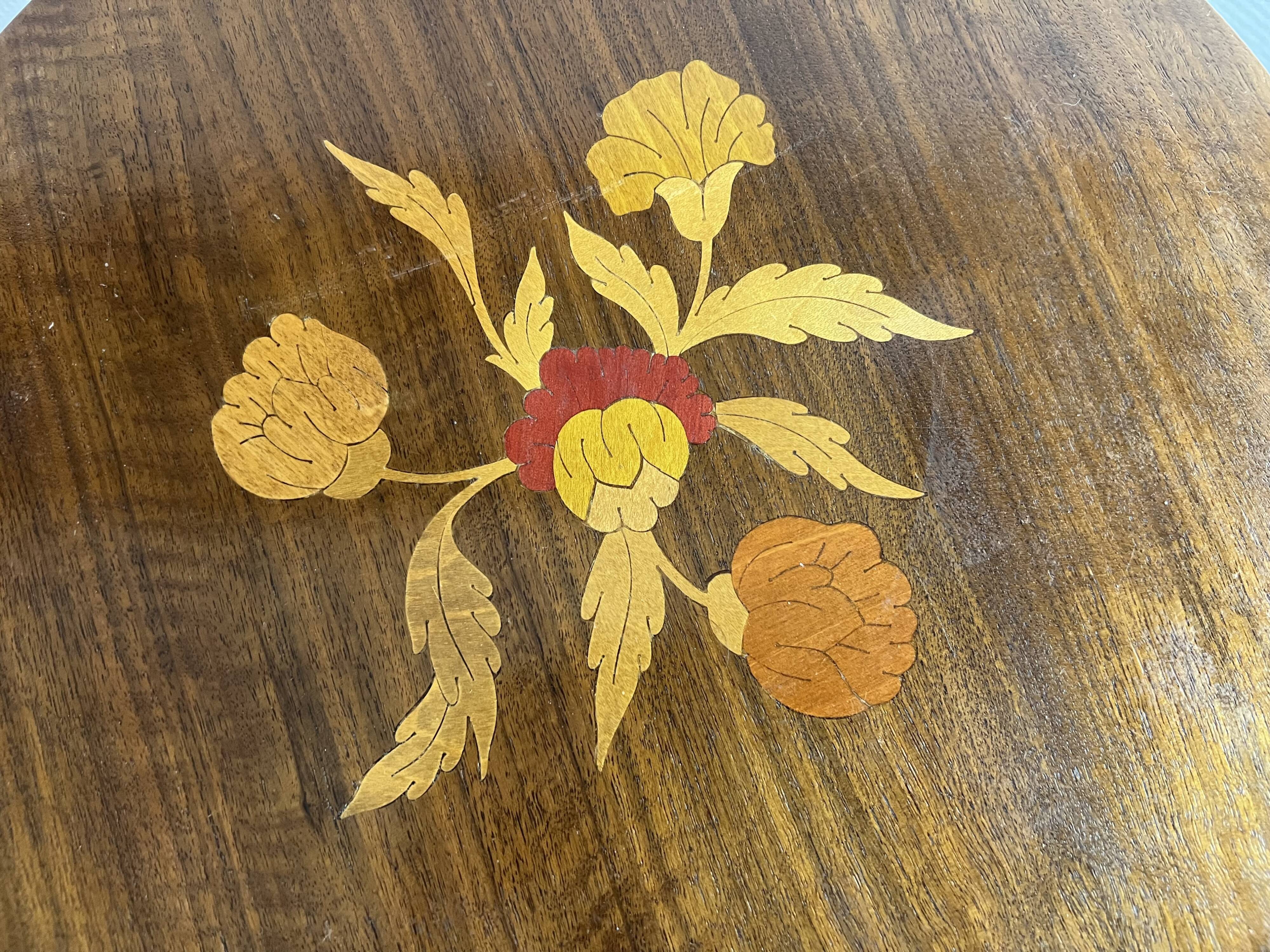 Wooden pedestal table decor flower or bedside side table