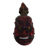 Old Japanese mask in polychrome wood. 70s 80s
