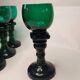 Antique Green Glass Tall Roemer Set of 4