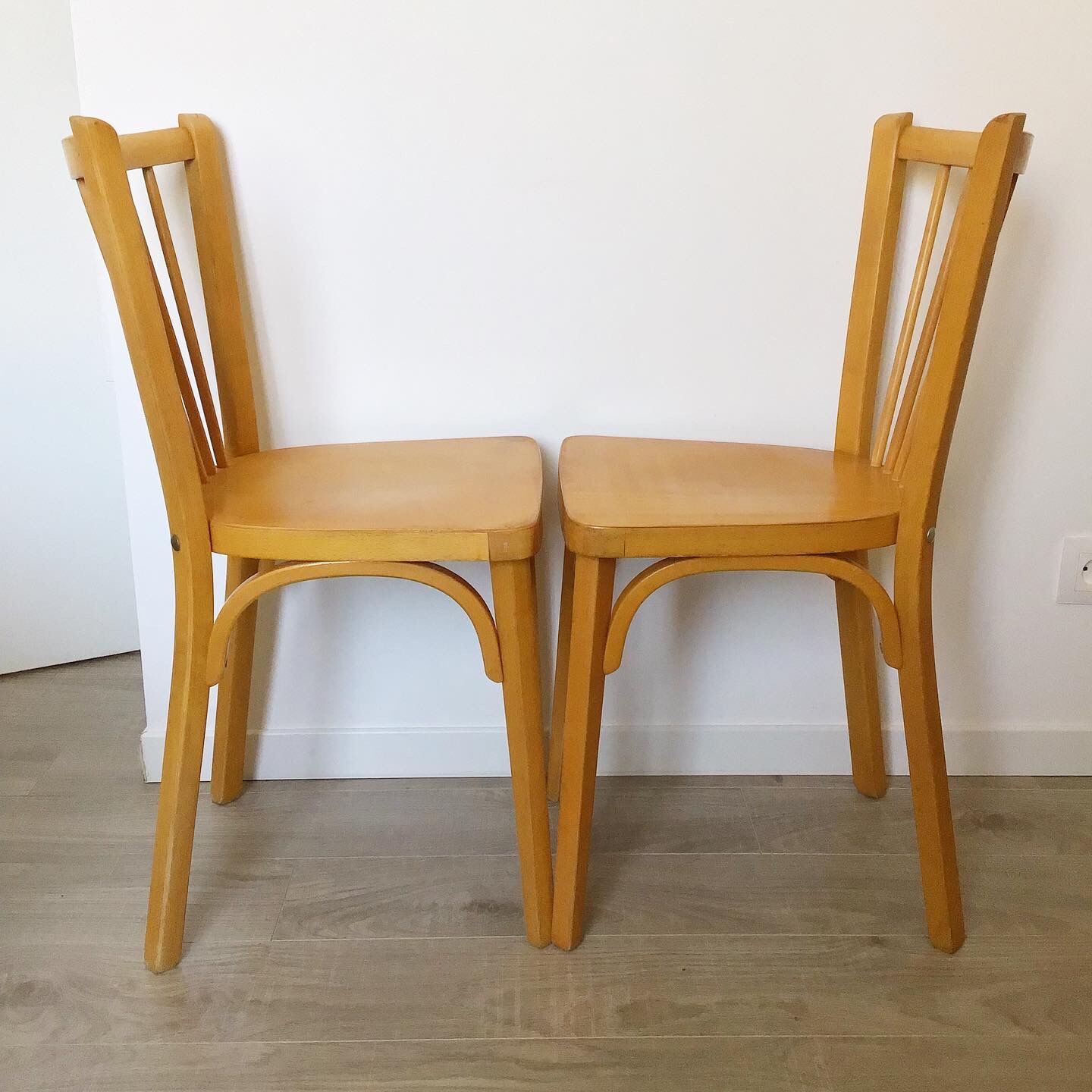 Pair of vintage Baumann bistro chairs