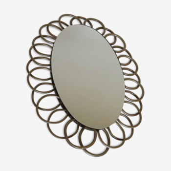 Miroir ovale en rotin 29cm x 40cm