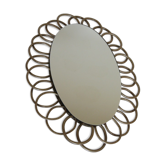 Miroir ovale en rotin 29cm x 40cm
