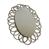 Mirror oval rattan 29cm x 40cm