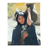 Orientalist painting "Water carrier" 1940/60