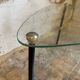 Pair of two 1950s glass and metal coffee tables, in the style of Edoardo Paoli