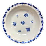 Plat de service creux Sarreguemines au pochoir bleu