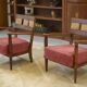 Brutalist pair of armchairs attributed to Audoux Minet, 1950s.