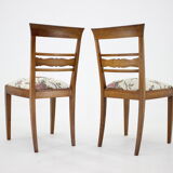Set of two antique side chairs, czechoslovakia 1950