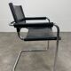 Black and chrome leather cantilever armchair