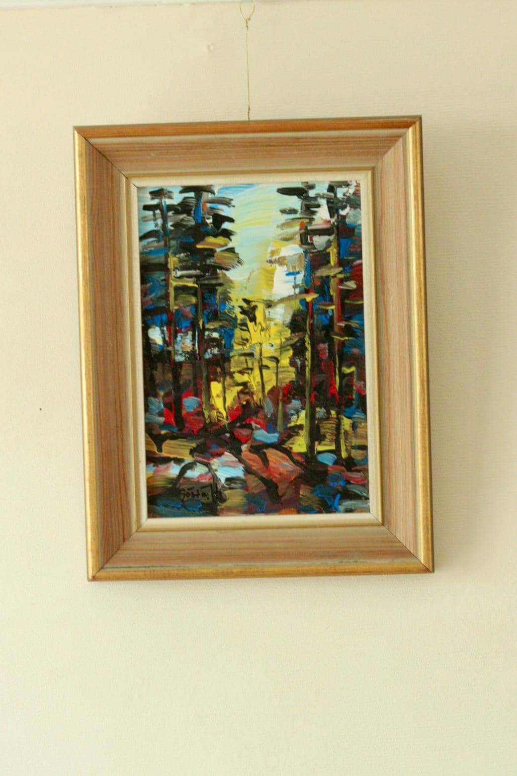 "Large trunks in a great forest" by Gösta Hilding