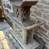 2 African carved wooden stools