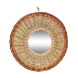 Rattan mirror and rope