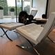 White Barcelona chair with ottoman – Knoll 2012 Edition -
