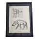 Illustrated plate, Studies of a lion cub and a hyena, Signed A. Margat, 1930