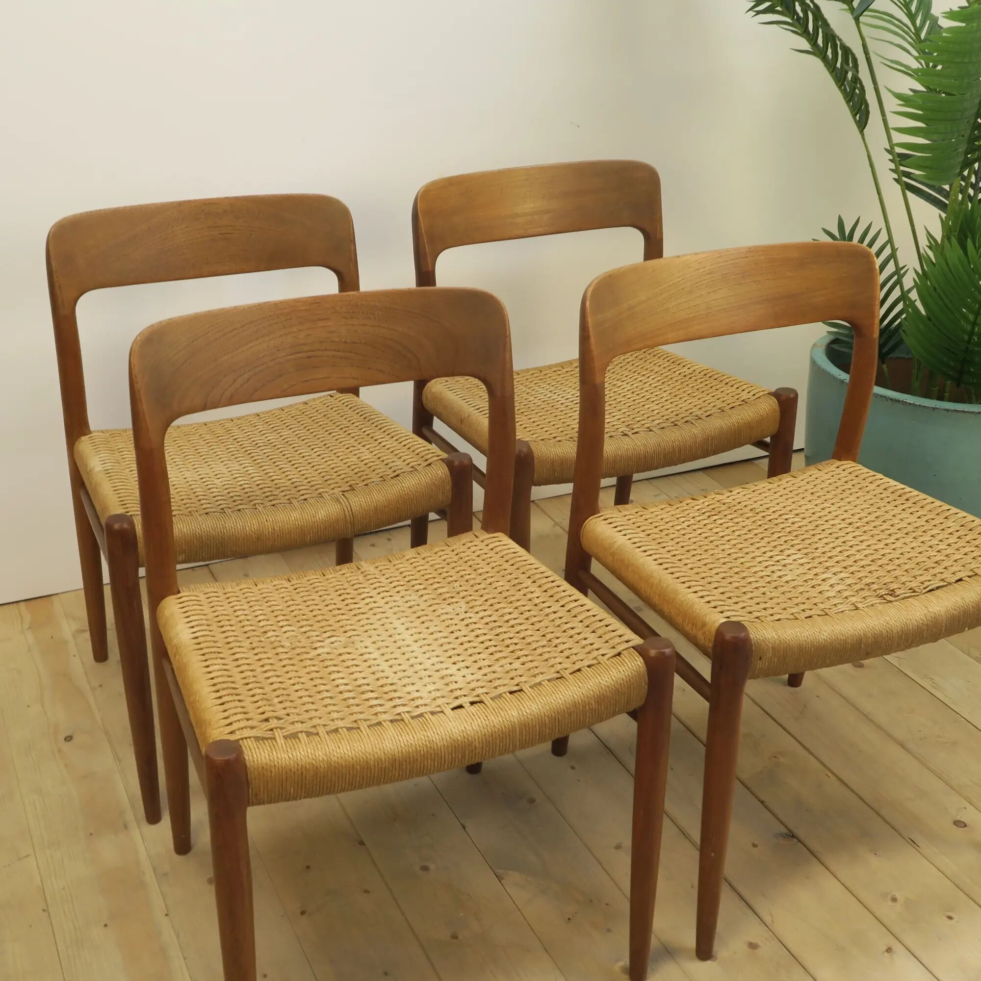 Set of 4 chairs model 75 by Otto Møller, Denmark 1960