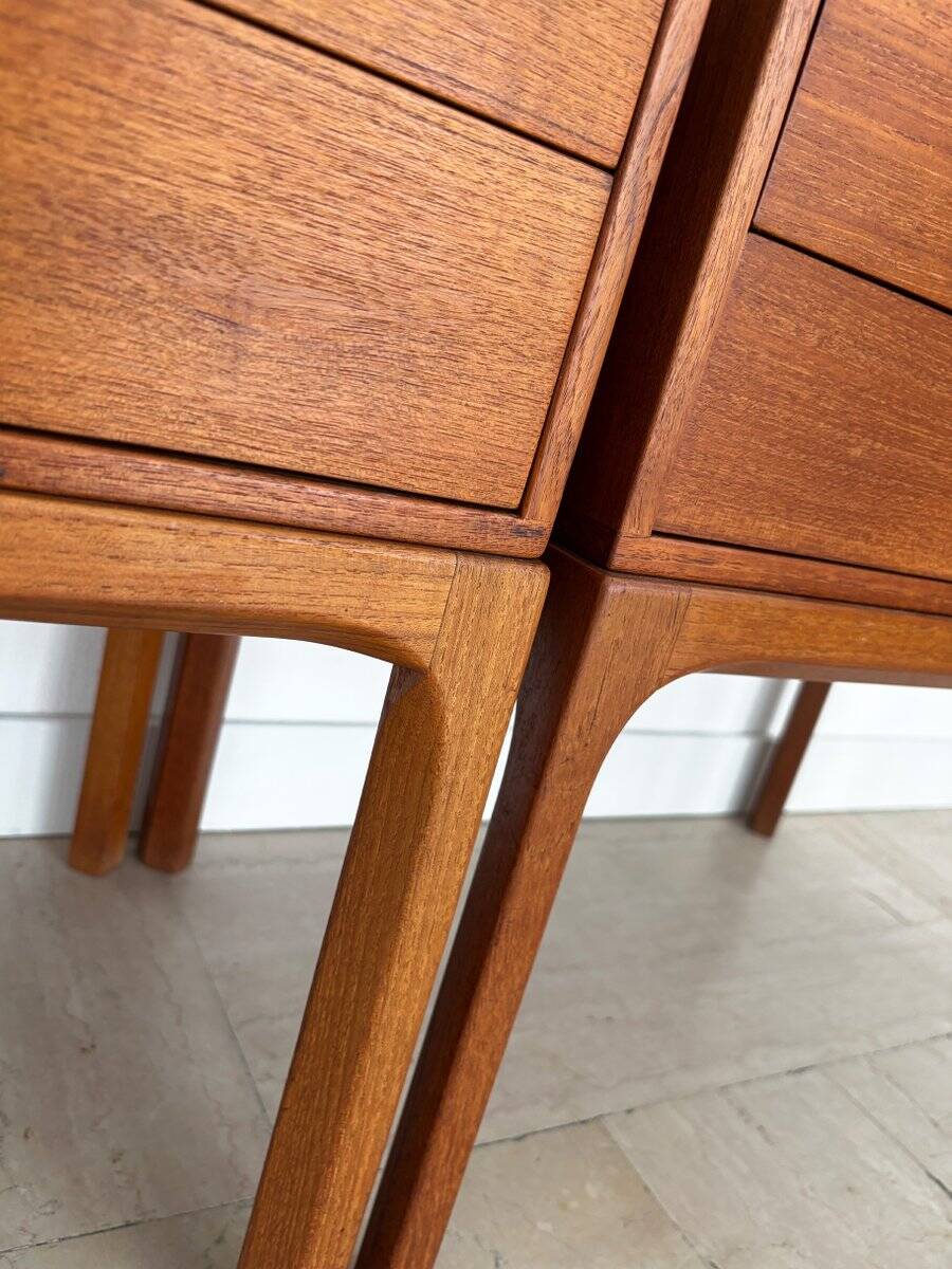 Scandinavian Teak Nightstands by Kai Kristiansen for Aksel Kjersgaard, Denmark, 1960s, Set of 2