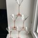 Set of 6 pink-footed cocktail glasses design 70s