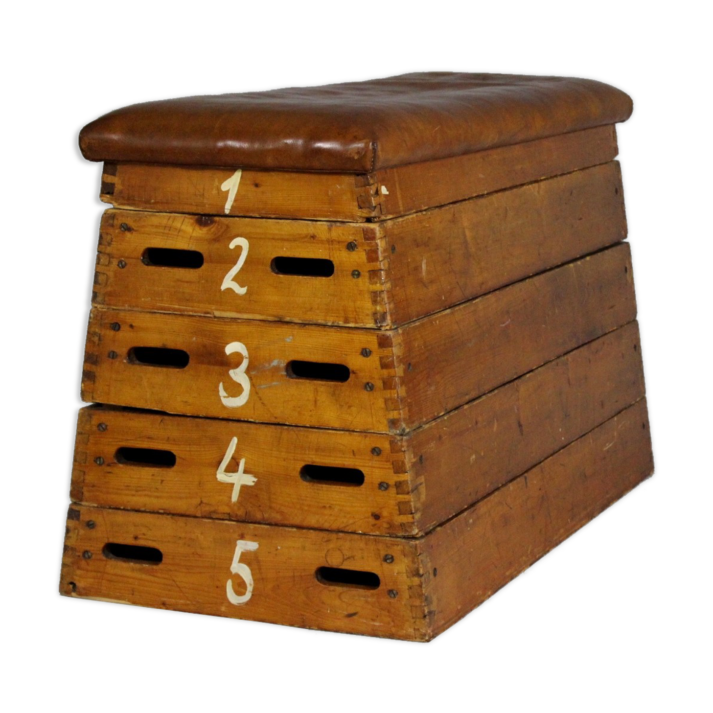 Leather gym box, bench 1930s