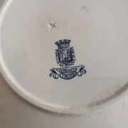 Old "Etruscan" flat plates in opaque porcelain from Gien Terre de Fer