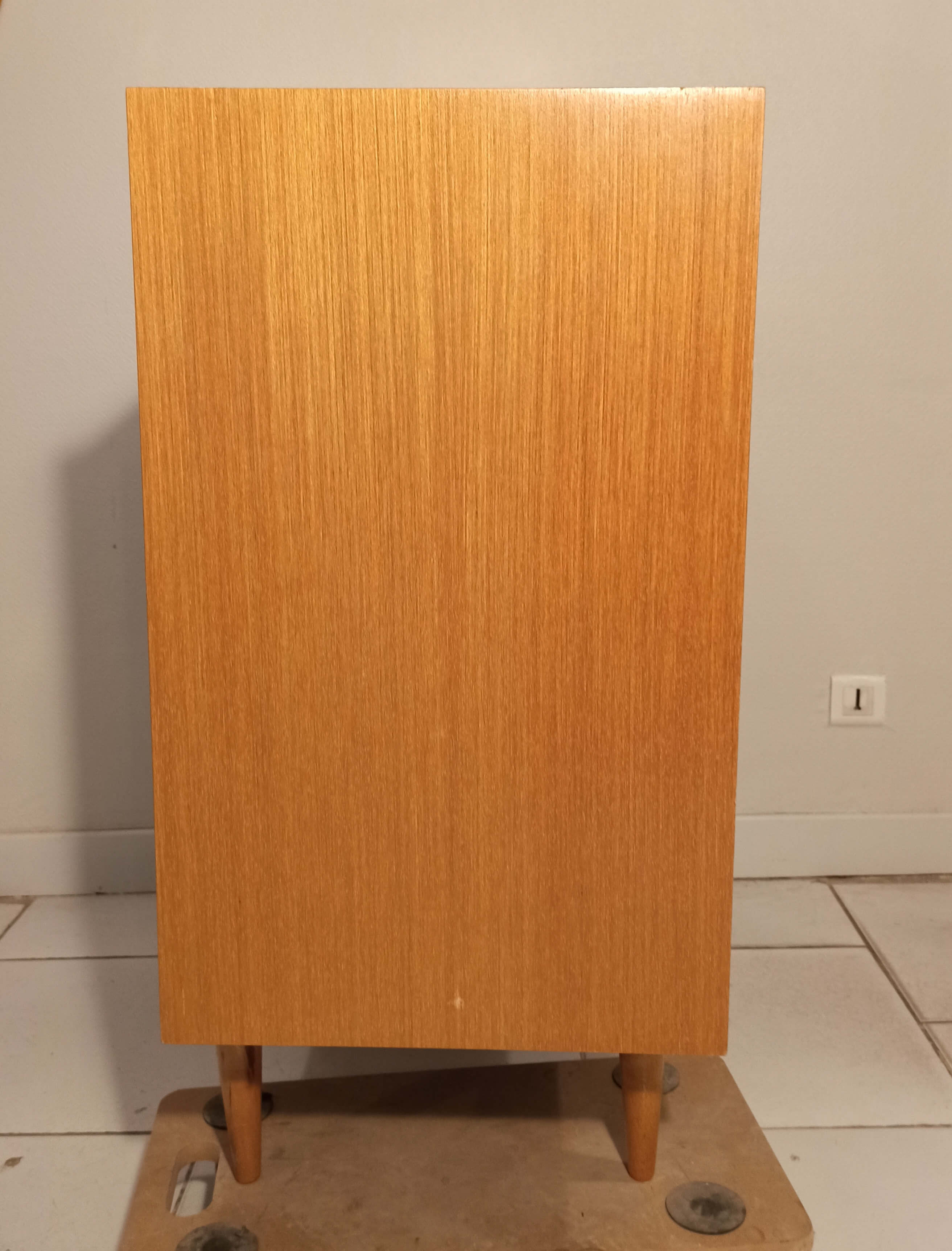 Vintage light wood commodity 4 drawers 1960