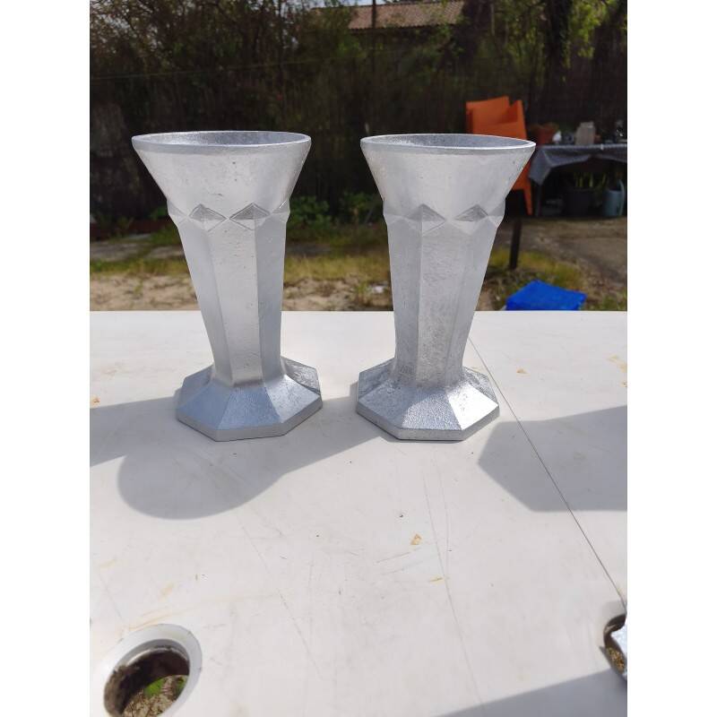 Set of aluminium vases from the 1930s.