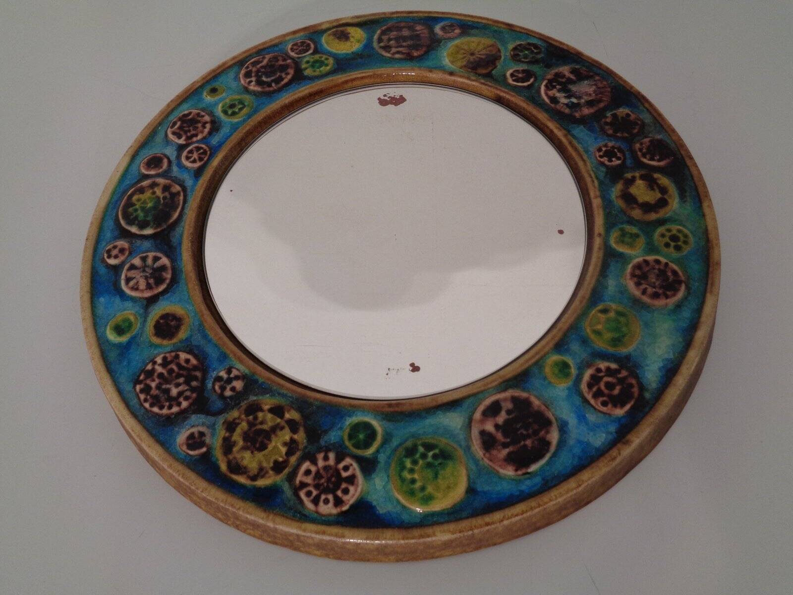 French ceramic mirror, 1960s
