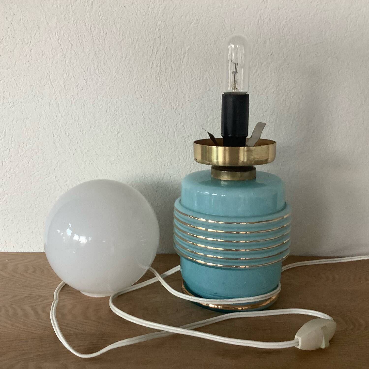 ▪️Henri Chatard France Lamp Clichy Glass Art Deco Style Opaline Globe