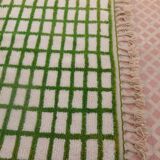 Moroccan Berber rug with reverse checkered pattern in green