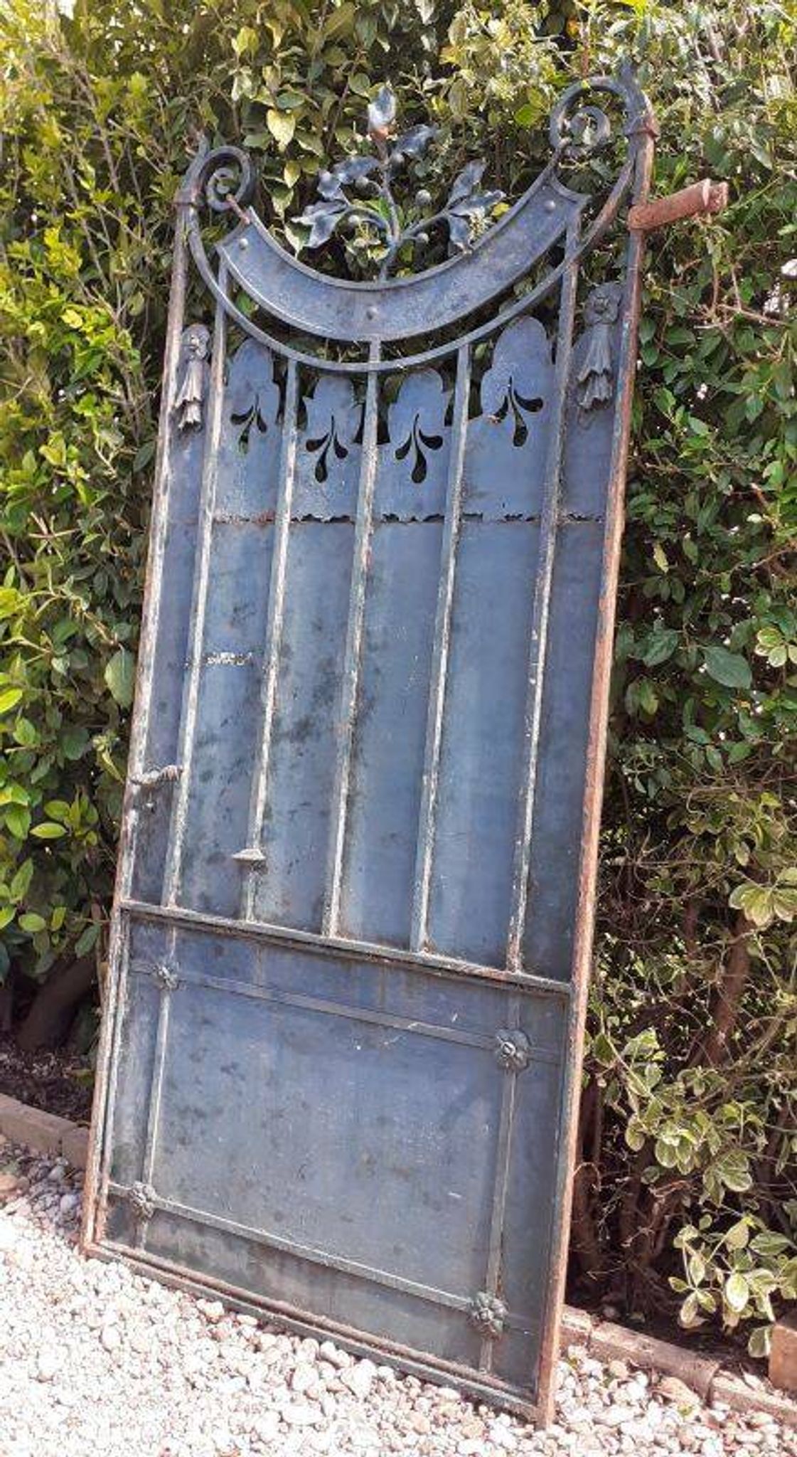 Solid gate, garden iron, H227x110cm, old, exterior door