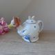 Madame Goose Stoneware Teapot with Umbrella and Bonnet