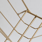 Vintage magazine holder in gold metal