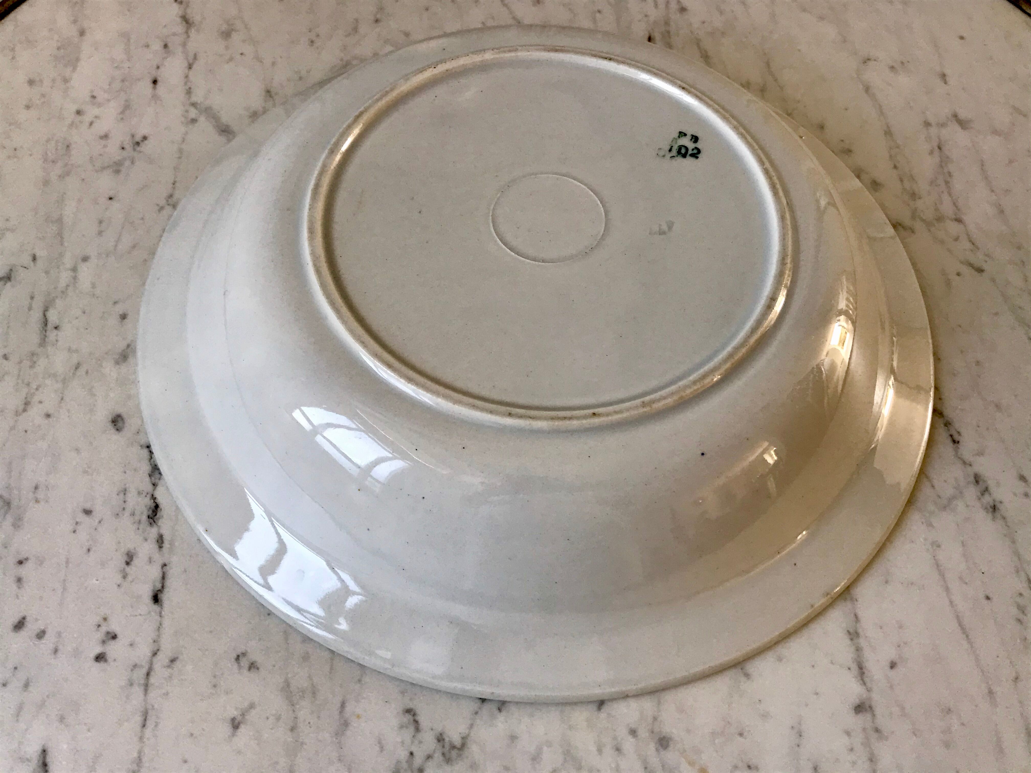 Plat creux badonviller à fleurs années 30
