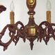 French Vintage Traditional Bronze 6 Light Chandelier Acanthus Leaf Detail 4565