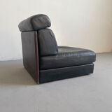 De sede 'ds-77' sofa bed in black leather, 1-seater module
