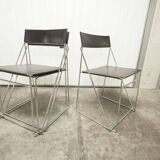 Set of 3 minimalist X line chairs by Niels Jorgen Haugesen.