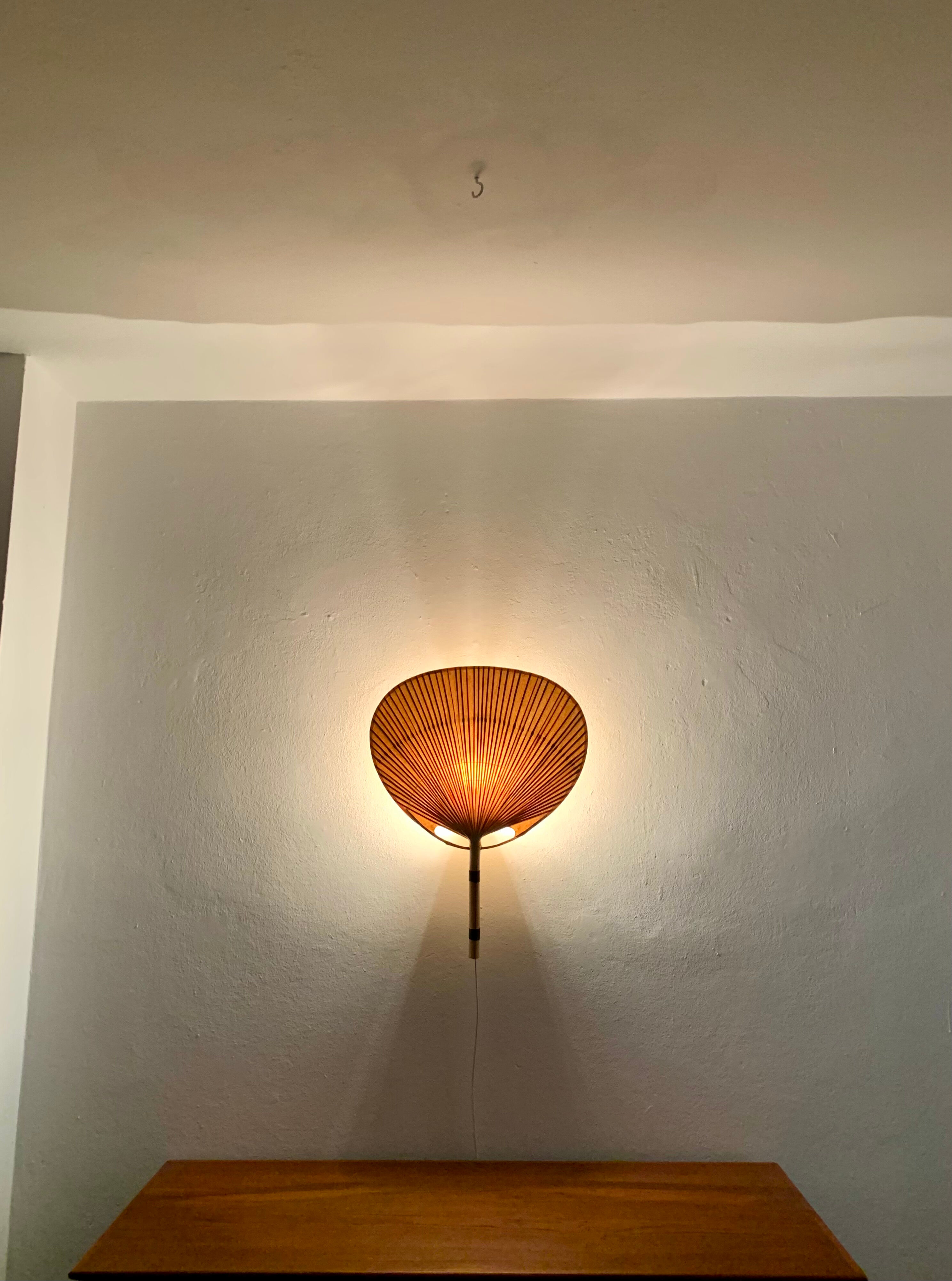 Uchiwa III bamboo wall lamp by Ingo Maurer for Design M