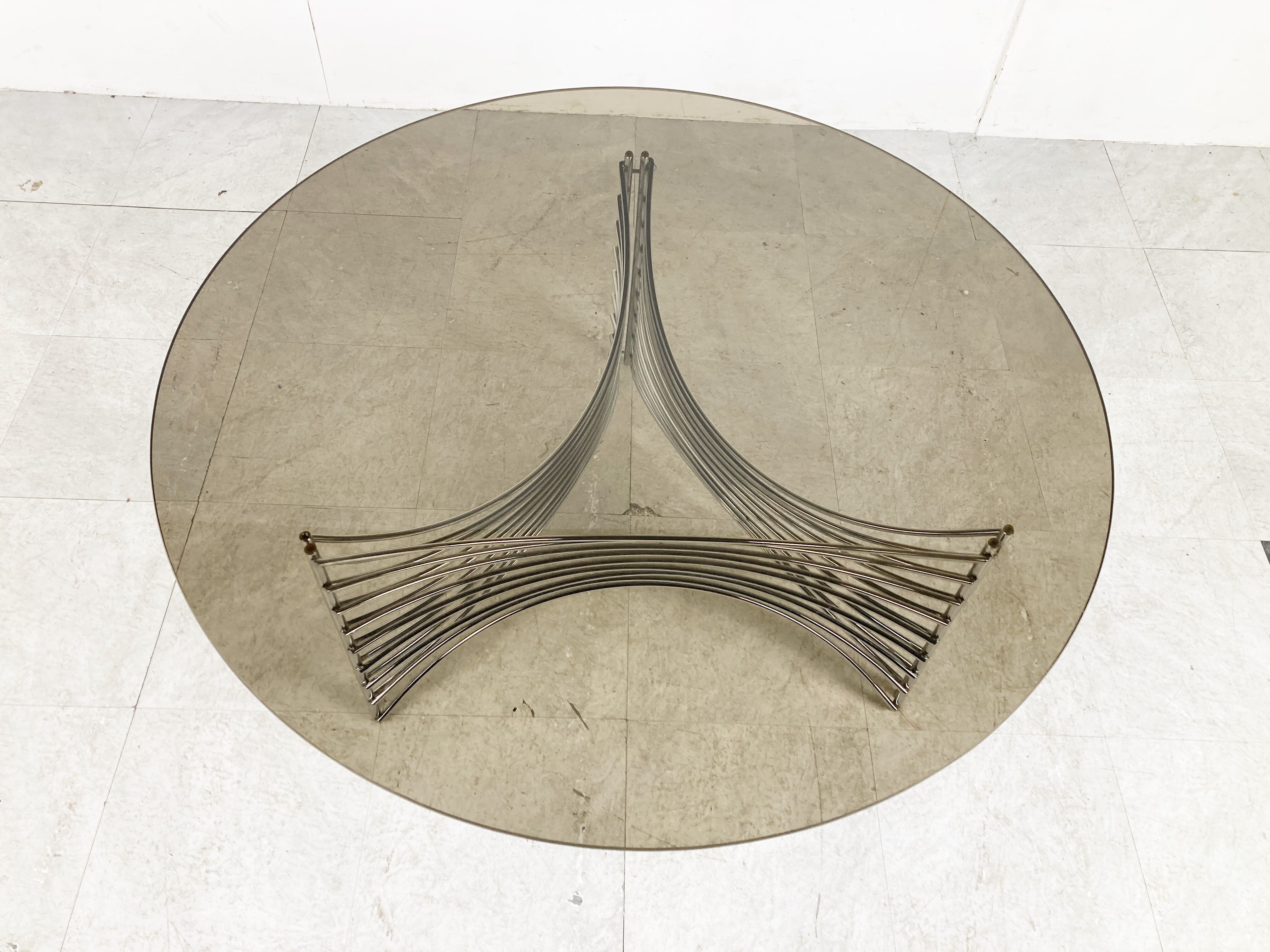 Space age chrome wire coffee table, 1970s