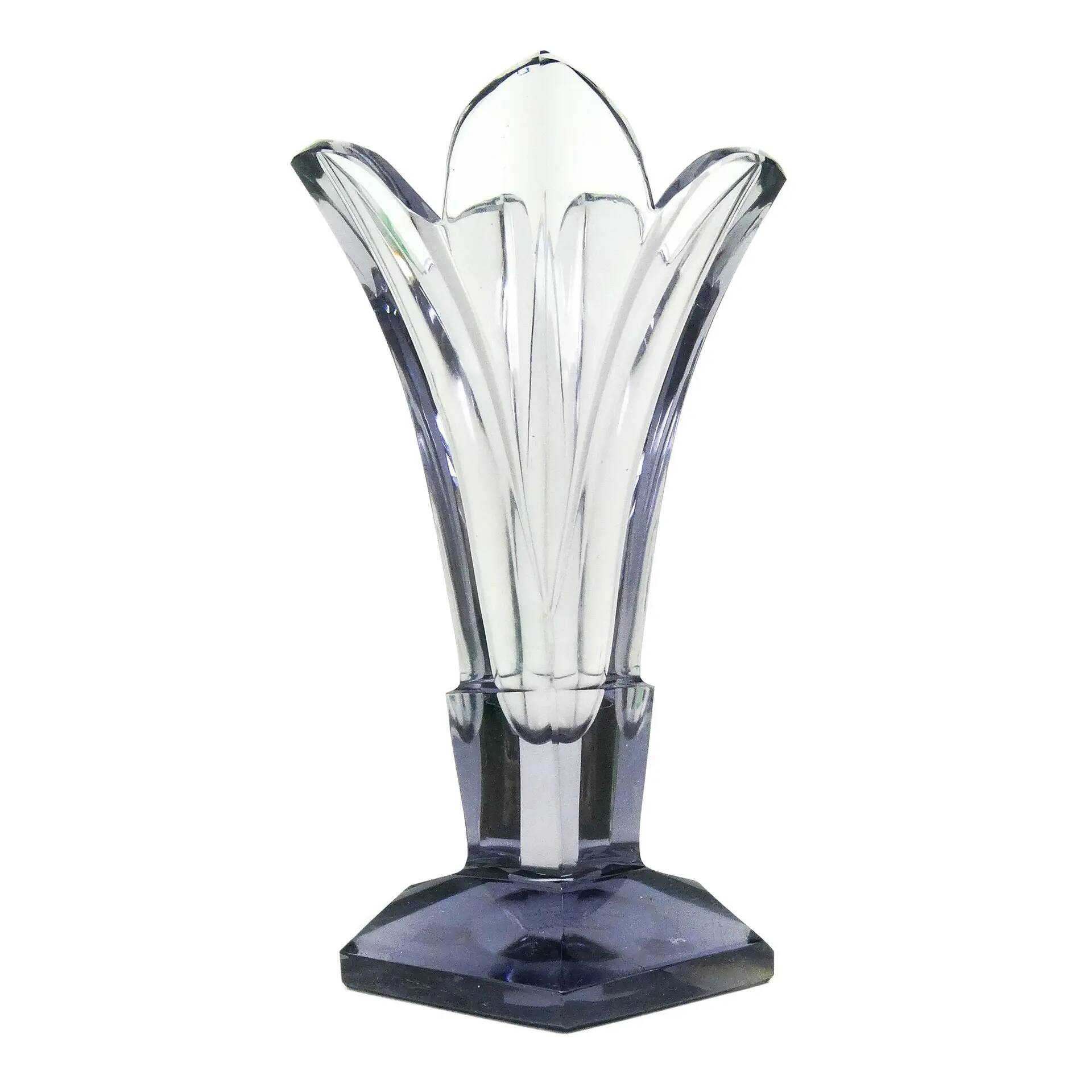 Art Deco vase, crystal, Moser, Czechoslovakia, 1930s