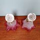 Pair of porcelain and scalloped glass wall sconces, 1920s-30s