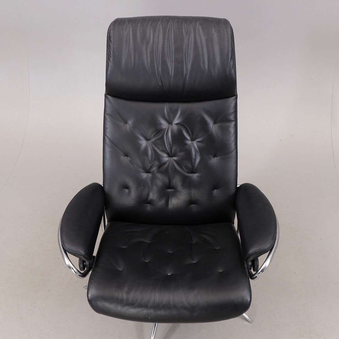 Stressless manual upholstered relax armchair and ottoman sound – Metro