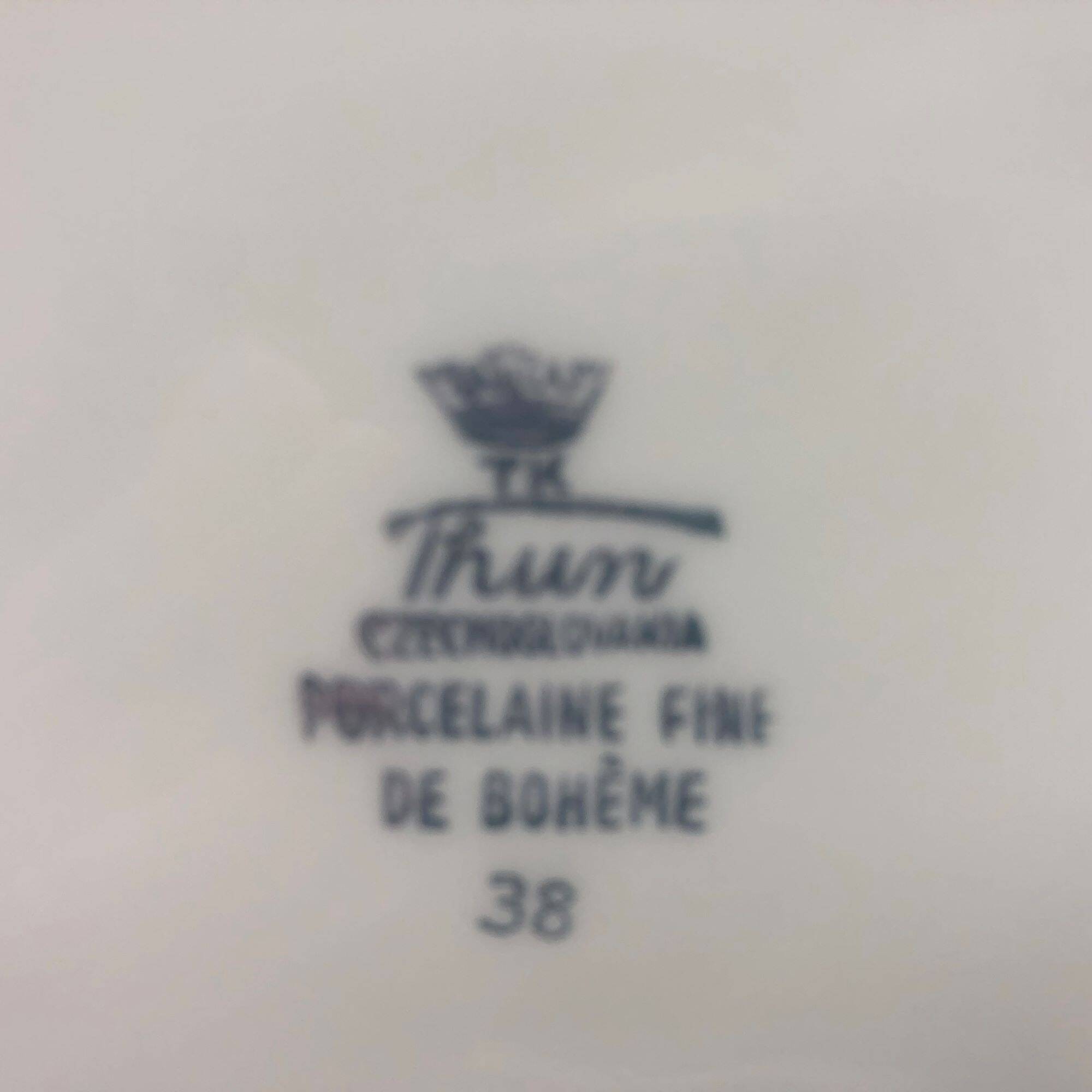 6 Bohemian porcelain dinner plates, 1970s, TK Thun - Czechoslovakia