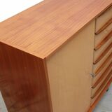 1950s chest of drawers bicolor maple/walnut