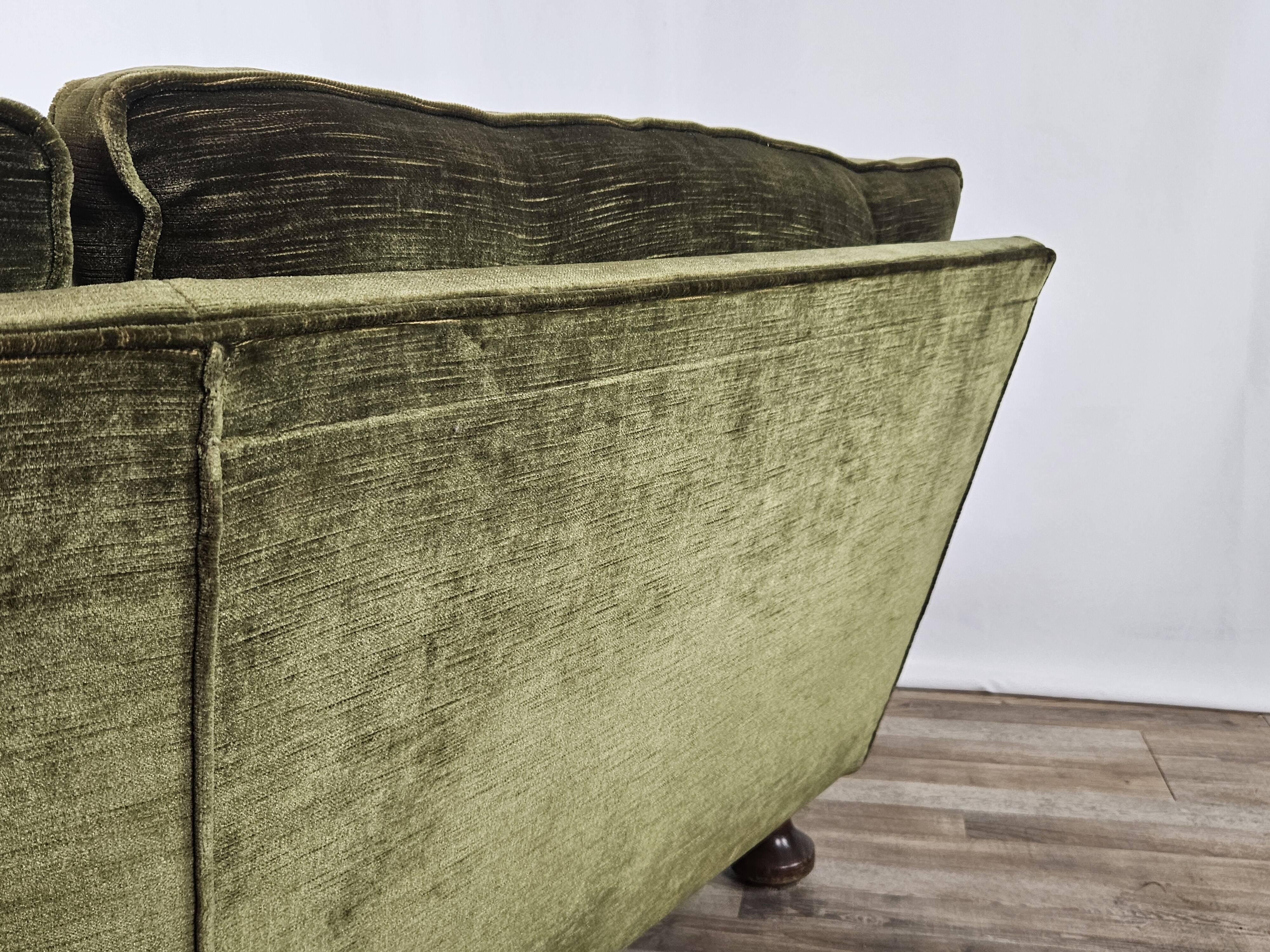 70s corner sofa in green fabric
