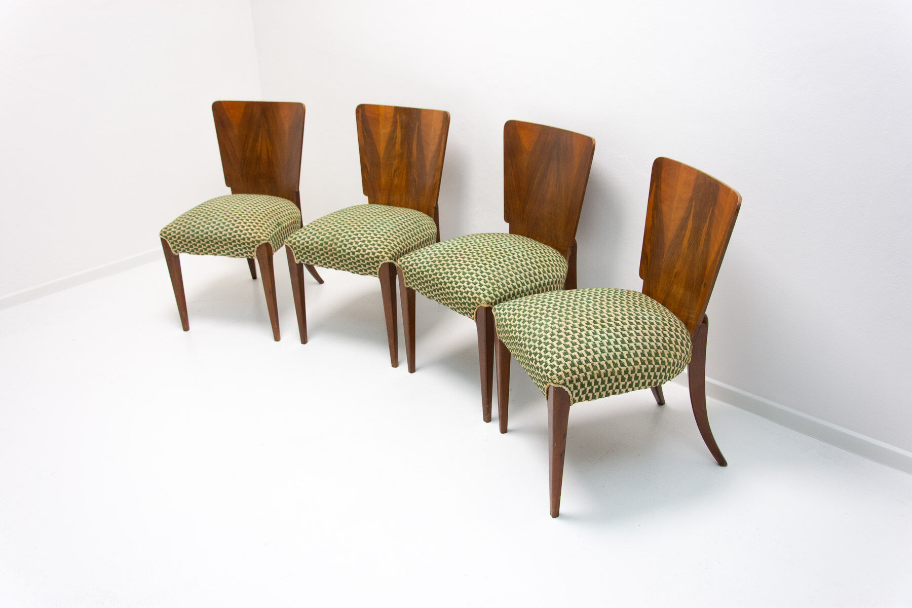 Art Deco dining chairs H-214 by Jindrich Halabala for ÚP Závody, 1950´s