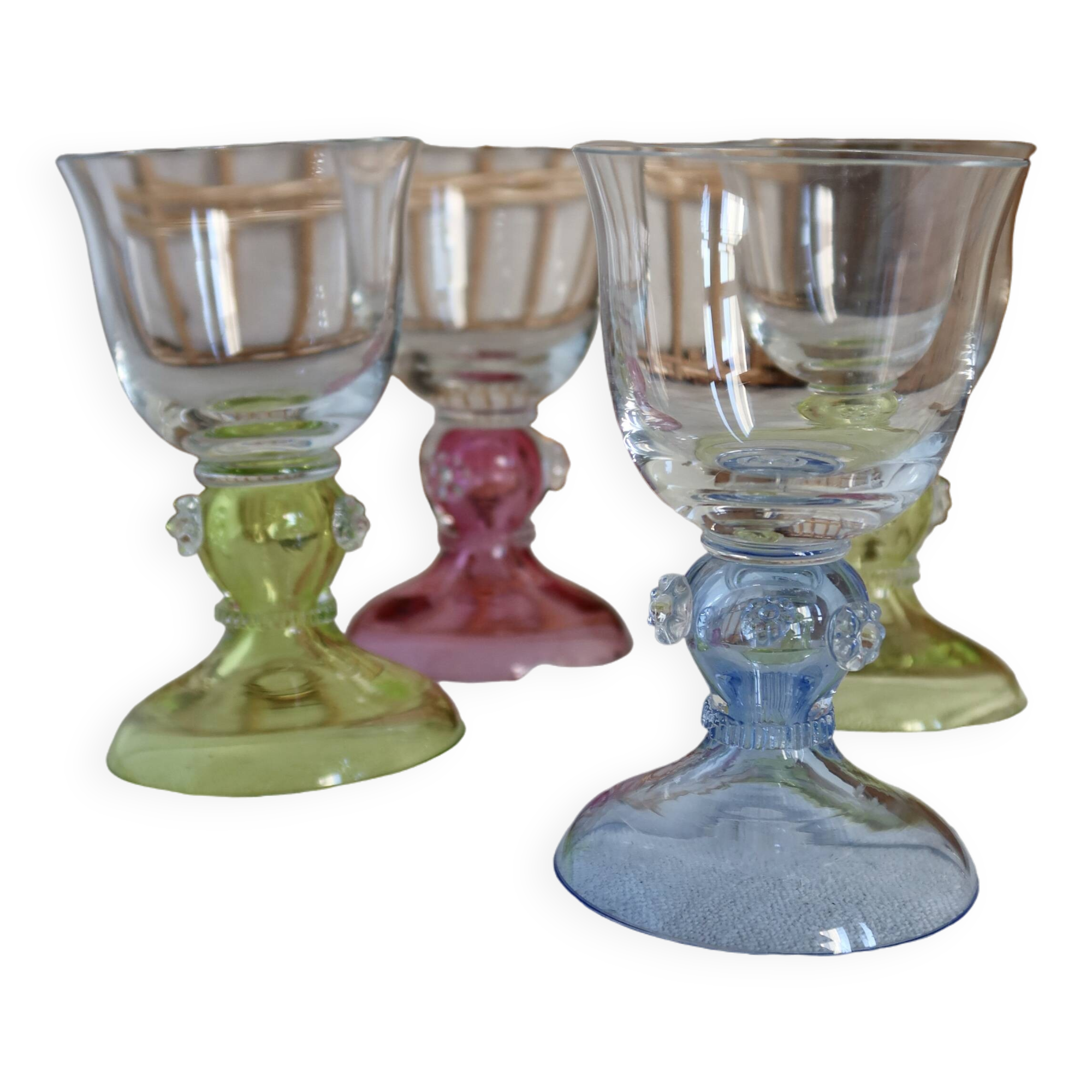 4 antique crystal glasses – Römer style