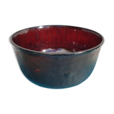 Salad bowl Sierra glass ruby granite frosted Arcoroc 1970