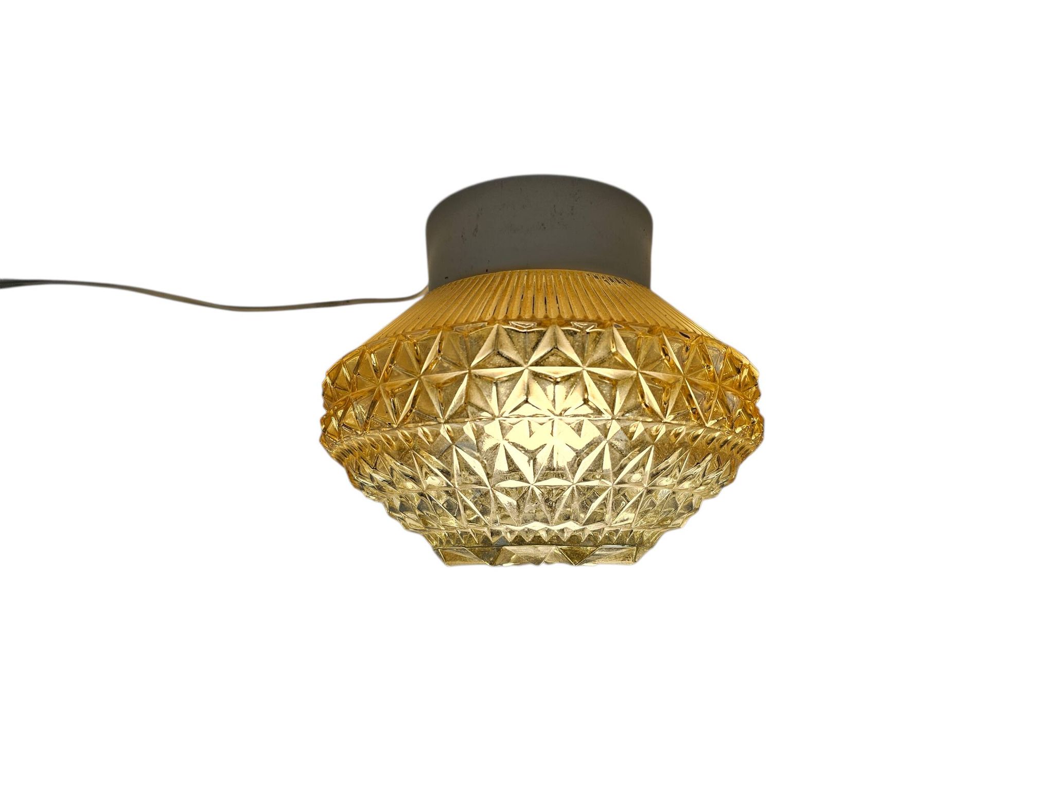 Herda Holland - ceiling lamp - geometric - pressed glass - 60's