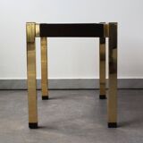 Paire de tables d'appoint, style Hollywood Regency, en laiton, 70's.