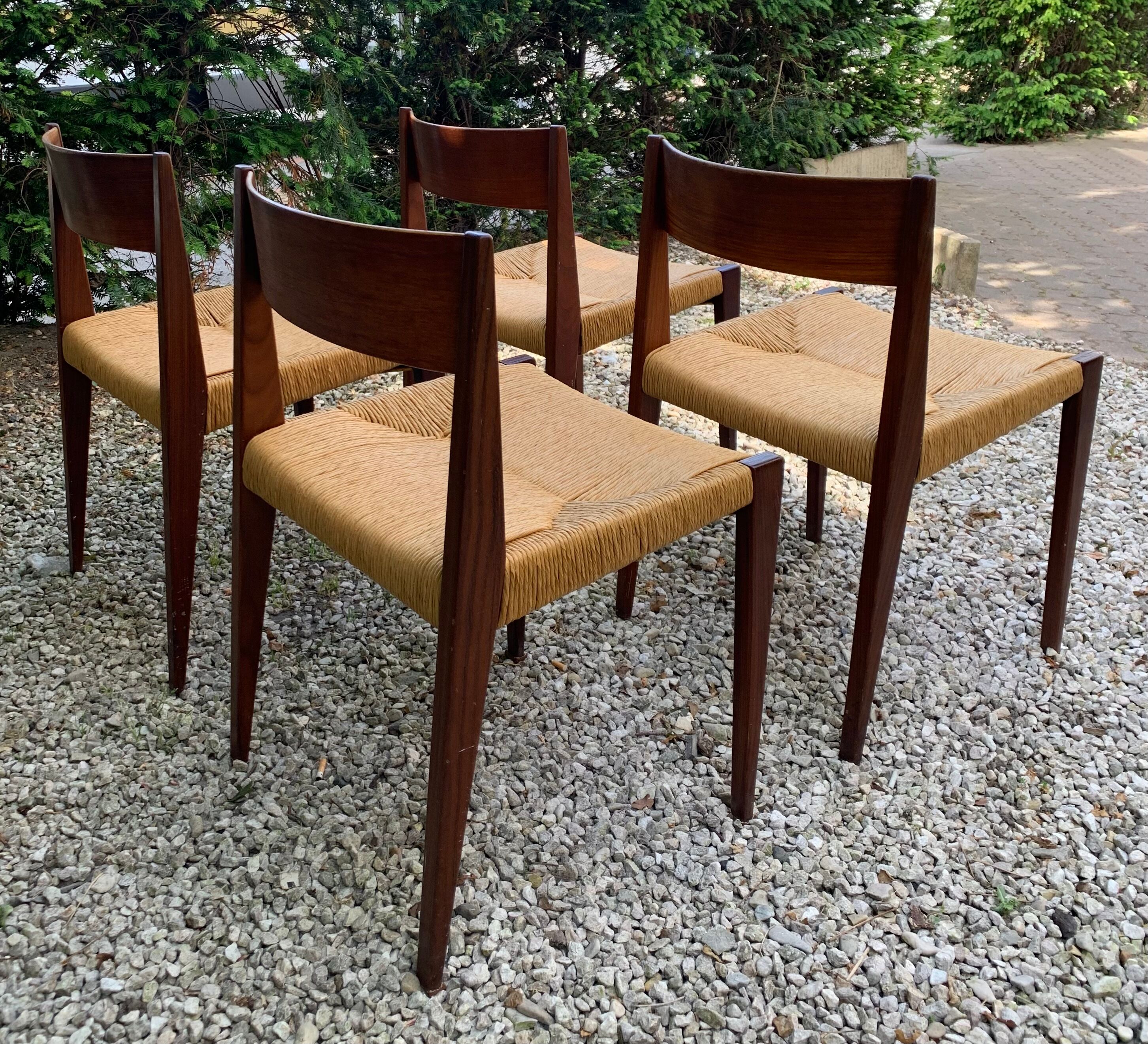4 chaises modèle Pia de Poul Cadovius vers 1960