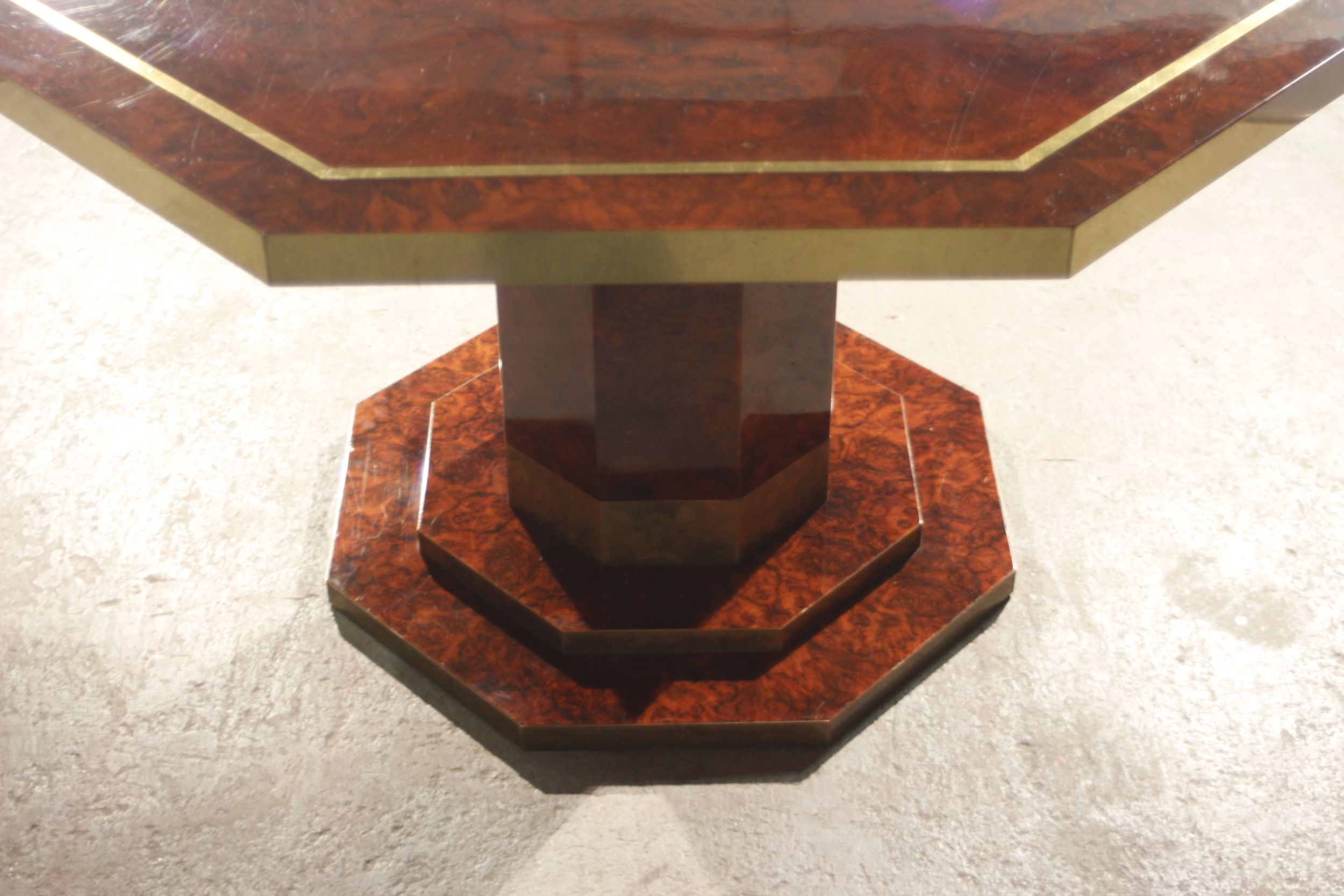 Elm broussin dining room table by Jean Claude Mahey for Maison Romeo, 70s